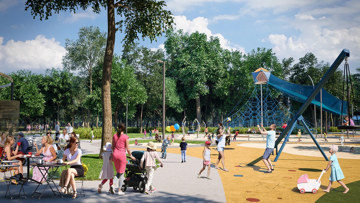 A játszótér kicsiknek és nagyoknak is jó hely lesz a szórakozásra