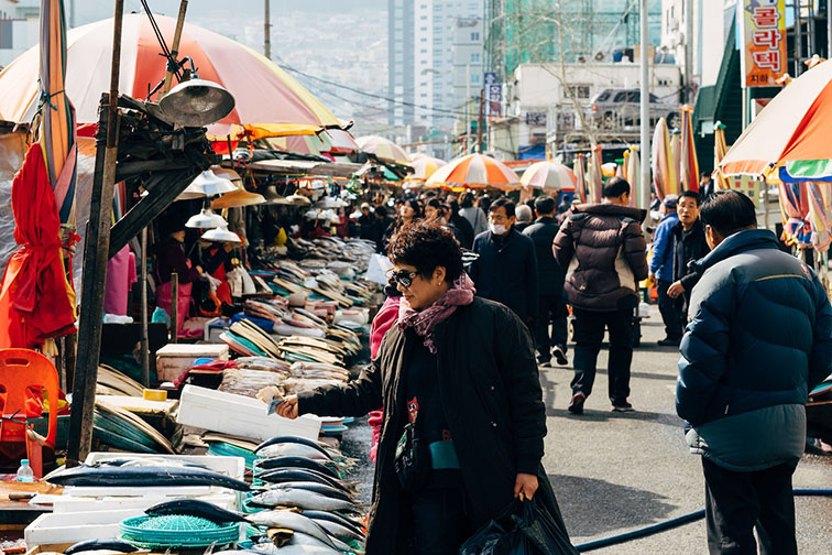 piac dél korea busan