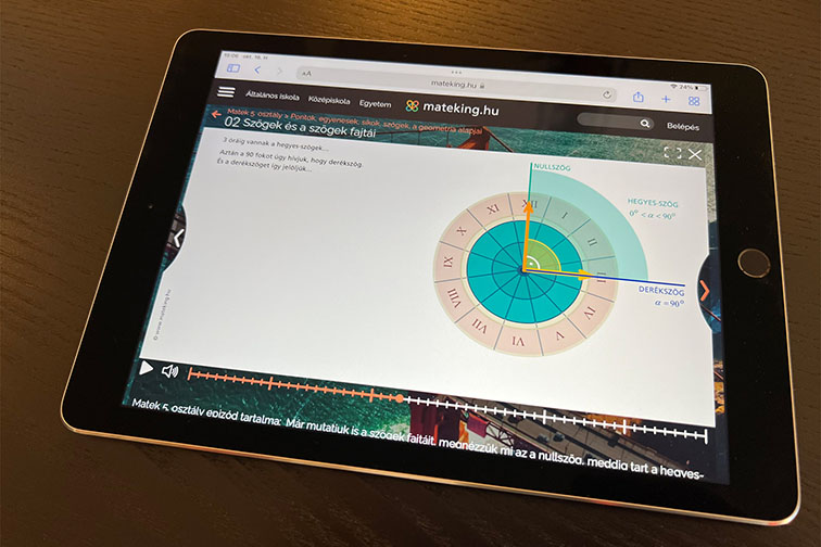 tablet matek szögek feladat