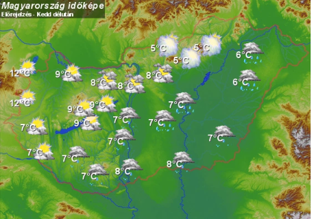 Kedden fázni tehát nem fogunk, de országszerte csapadékos lesz az idő.