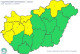 A HungaroMet ezekre a vármegyékre adott ki figyelmeztetést zivatarveszély miatt.