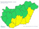 Az Országos Meteorológiai szolgálat citromsárga riasztást adott ki 6 vármegyére, ahol heves zivatarok várhatóak. Jelezték, hogy erős szél várható, de a legnagyobb veszélyforrást a villámlás jelentheti.