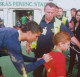 Csoboth Kevin szintén a már említett mérkőzés apropóján találkozott Ronaldóval. Ahogy a felvételen is látszik, a legendás sportoló "C" betűt firkált a Ronaldo-mezes futballista-palánta hátára.